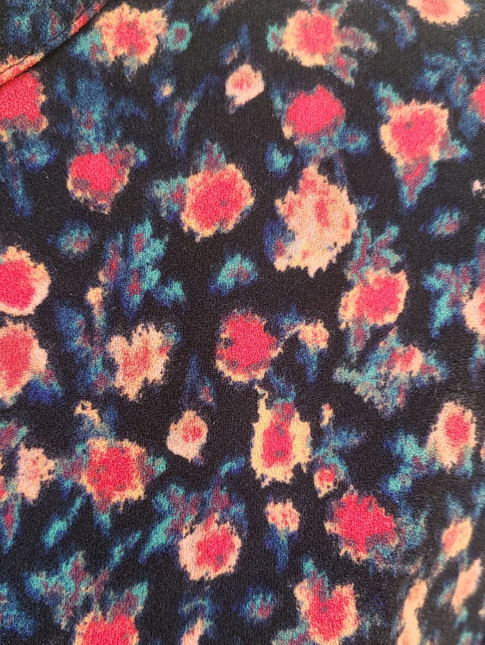 J.Crew Navy Pink Floral Split V-Neck Crepe Blouse Balloon Sleeve Size S - Picture 7 of 12